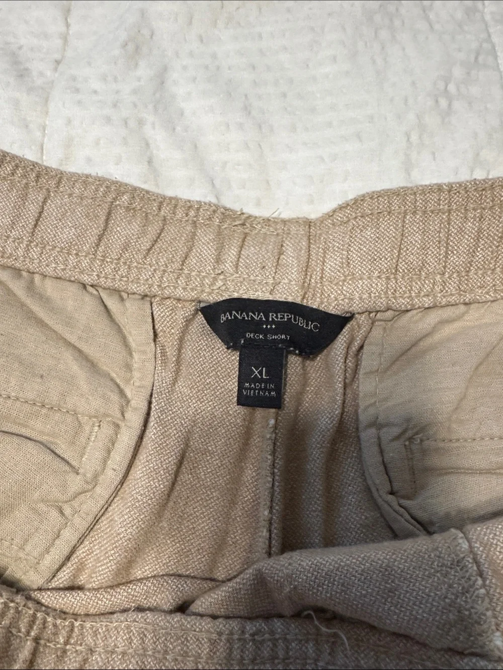 Banana Republic Men's Knit Drawstring Shorts - Navy and Tan. Two pair.